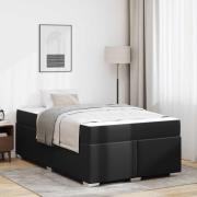 vidaXL Sängram med madrass Svart 120 x 200 cm tyg