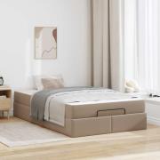vidaXL Sängram med madrass Övrigt 2 pcs Tan PVC