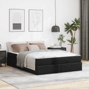 vidaXL Sängram med madrass Övrigt 2 pcs Svart PVC