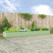 vidaXL Planteringskärl Pastellgrön 195 x 100 x 45 cm Galvaniserat Stål