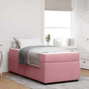 vidaXL Sängram med madrass Rosa 90 x 190 cm tyg