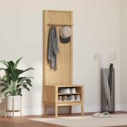 vidaXL Hallway skåp FLORO Vaxbrun 50 x 40 x 158 cm Massiv furu