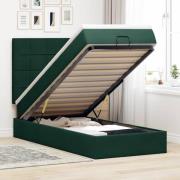 vidaXL Ottoman sängram med madrasser mörkgrön 90x190 cm sammet
