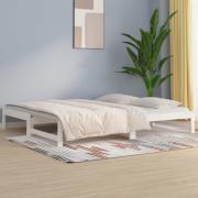 vidaXL Utdragbar dagbädd vit 2x(80x200) cm massiv furu