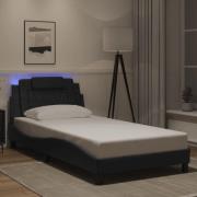 vidaXL Bed Frame "Viana" with LED without Mattress Black 100x203 cm