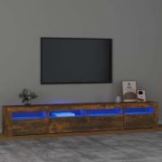 vidaXL Tv-bänk med LED-belysning rökfärgad ek 240x35x40 cm