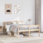 vidaXL Seniorsäng med sänggavel 120x200 cm massivt furu