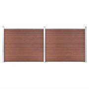 vidaXL Staketpaneler WPC 353x146 cm brun
