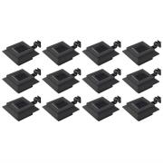 vidaXL Solcellslampor 12 st LED fyrkantiga 12 cm svart