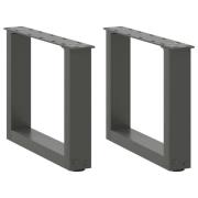 vidaXL Soffbordsben U-formade 2 st antracit 40x(30-31) cm stål