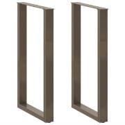 vidaXL Barbordsben U-formade 2 st naturstål 60x(100-101) cm stål