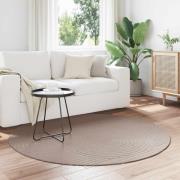 vidaXL Områdesmattor Rund Beige Ø 160 CM
