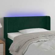 vidaXL Sänggavel LED mörkgrön 83x16x78/88 cm sammet
