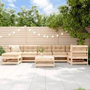 vidaXL Loungegrupp för trädgården med dynor 8 delar massivt trä