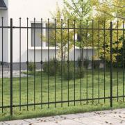 vidaXL Spikestaket Asten Svart 200 x 200 cm Pulverlackerat stål