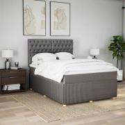 vidaXL Ramsäng med madrass taupe 160x200 cm tyg