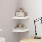 vidaXL Svävande hörnhyllor 2 st vit 25x25x3,8 cm MDF