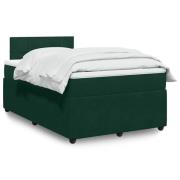 vidaXL Ramsäng med madrass mörkgrön 120x190 cm sammet