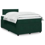 vidaXL Ramsäng med madrass mörkgrön 120x190 cm sammet