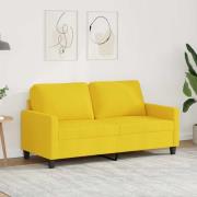 vidaXL 2-sitssoffa ljusggul 140 cm tyg