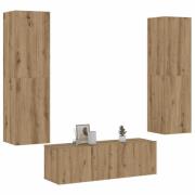 vidaXL Väggmonterade TV-skåp 3 st ek konstruerat trä