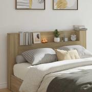 vidaXL Huvudgavelsskåp med LED med hylla Sonoma 180 x 16,5 x 103,5 cm