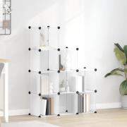 vidaXL Förvaringskuber stapelbara 9 kuber genomskinlig PP