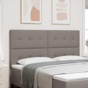 vidaXL Höjdjusterbar Sänggavel med huvudgavel Taupe 180 cm tyg