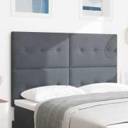 vidaXL LED huvuddyna med LED-ljusslingor Grå 144 cm Sammet