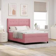 vidaXL Bäddfjäder med LED-ljusslingor Rosa 140 x 190 cm Sammet