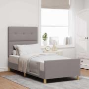 vidaXL Sängram med huvudgavel Taupe 90 x 190 cm tyg