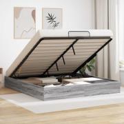 vidaXL Ottoman Sängram Grå Sonoma 193 x 120 x 25 cm Spånskiva