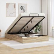 vidaXL Ottoman Sängram Sonoma-ek 203 x 140 x 25 cm Konstruerat trä
