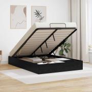 vidaXL Ottoman Sängram Svart Ek 203 x 120 x 25 cm Konstruerat trä