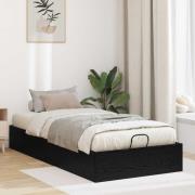 vidaXL Ottoman Sängram Svart Ek 203 x 90 x 25 cm Konstruerat trä