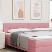 vidaXL LED huvuddyna med LED-ljusslingor Rosa 200 cm Sammet