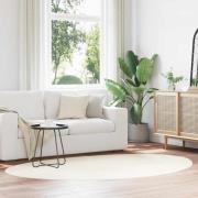 vidaXL Områdesmattor HUARTE Kräm 140 x 200 cm Polyester