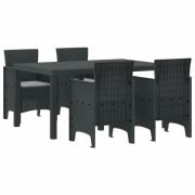 vidaXL Trädgårdsmöbelset 5 pcs Antracit Polt rotting