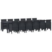 vidaXL Trädgårdsmöbelset 13 pcs Antracit Polt rotting