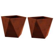 vidaXL Planteringskärl 2 pcs Rostig 30 x 30 x 30 cm