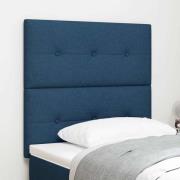 vidaXL Höjdjusterbar Sänggavel med huvudgavel Blå 80 cm tyg