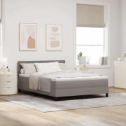 vidaXL Bäddfjäder med madrass med huvudgavel Taupe 140 x 190 cm tyg