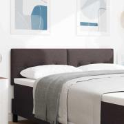 vidaXL Höjdjusterbar Sänggavel med huvudgavel Mörkbrun 144 cm tyg