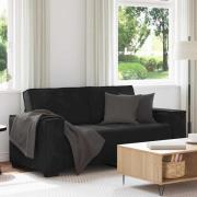 vidaXL Soffa 2-sits svart 180x78x84 cm sammet