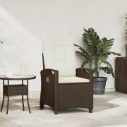 vidaXL Fällbar trädgårdstol Brun och Kräm 56 x 60 x 112 cm