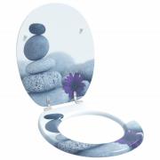 vidaXL Mjukt stängande toalettlock Grå 44 x 38 cm MDF-board