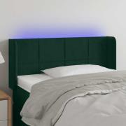 vidaXL Sänggavel LED mörkgrön 93x16x78/88 cm sammet