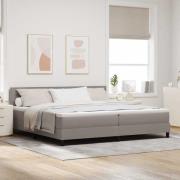 vidaXL Bäddfjäder med madrass med led Taupe 200 x 200 cm tyg