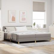 vidaXL Bäddfjäder med kudde med huvudgavel Taupe 200 x 200 cm tyg