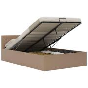 vidaXL Sängram hydraulisk förvaring cappuccino konstläder 120x200 cm